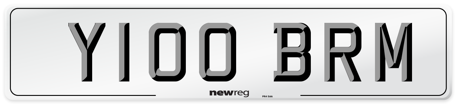Y100 BRM Number Plate from New Reg
